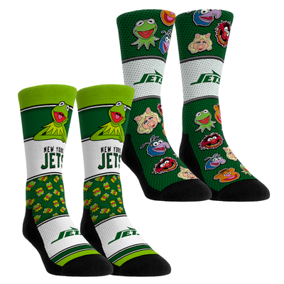  New York Jets Rock Em Youth Muppets 2-Pack Crew Socks Set - Green