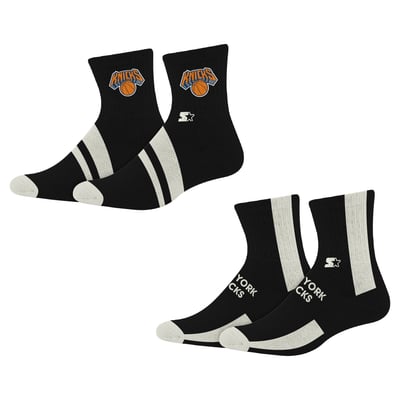 New York Knicks Starter  Summit Stripe 2-Pair Pack Quarter Socks - Black
