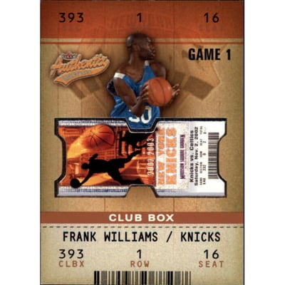 2002-03 Fleer Authentix Club #119 Frank Williams