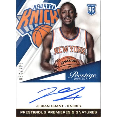 2015-16 Prestige Prestigious Premieres Signatures #13 Jerian Grant