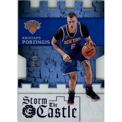 2016-17 Panini Excalibur Storm the Castle Blue #20 Kristaps Porzingis