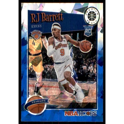 2019-20 Hoops Premium Stock Prizms Blue Cracked Ice #298 RJ Barrett
