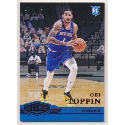 2020-21 Panini Chronicles Red #302 Obi Toppin/Plates and Patches