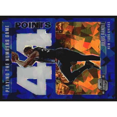 2020-21 Panini Contenders Optic Playing the Numbers Game Blue Cracked Ice #26 Julius Randle
