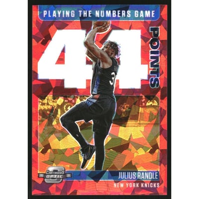 2020-21 Panini Contenders Optic Playing the Numbers Game Red Cracked Ice #26 Julius Randle