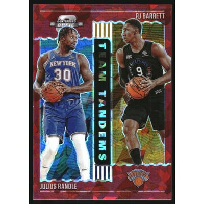 2020-21 Panini Contenders Optic Team Tandems Red Cracked Ice #9 RJ Barrett/Julius Randle