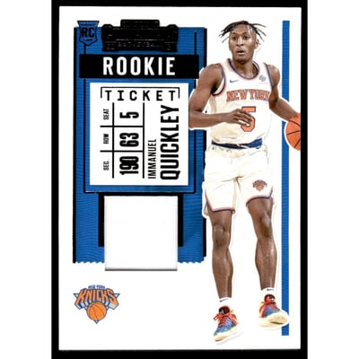 2020-21 Panini Contenders Rookie Ticket Swatches #40 Immanuel Quickley