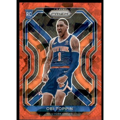 2020-21 Panini Prizm Prizms Red Ice #280 Obi Toppin