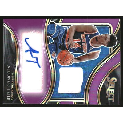 2020-21 Select Autographed Memorabilia Prizms Purple #16 Allonzo Trier/99