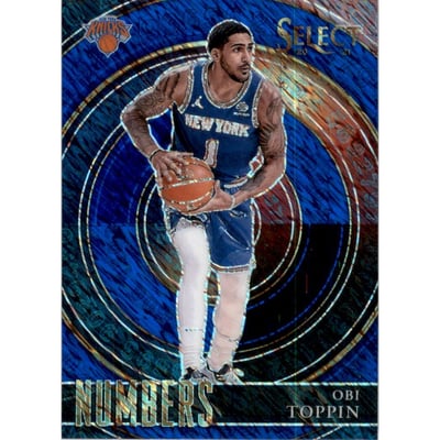 2020-21 Select Numbers Prizms Blue #7 Obi Toppin