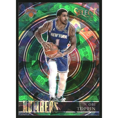 2020-21 Select Numbers Prizms Green #7 Obi Toppin
