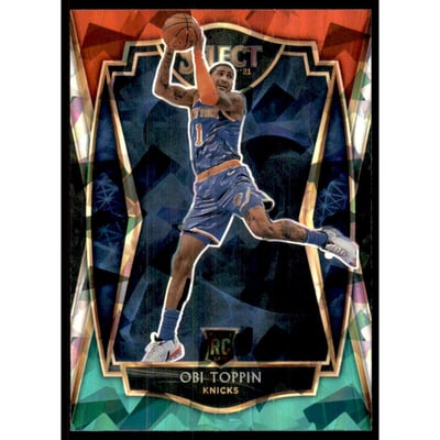 2020-21 Select Prizms Red White Green Ice #187 Obi Toppin