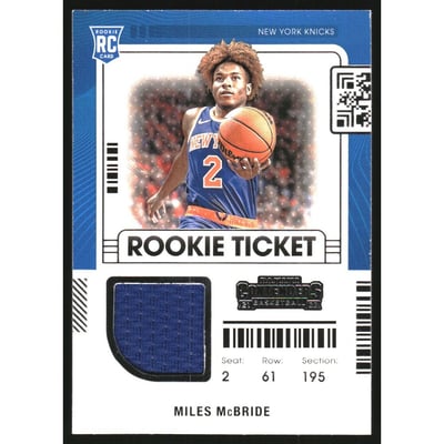 2021-22 Panini Contenders Rookie Ticket Swatches #32 Miles McBride
