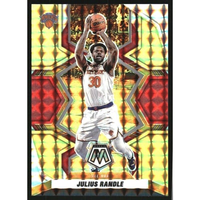 2021-22 Panini Mosaic Mosaic Choice Fusion Red and Yellow #289 Julius Randle ALL