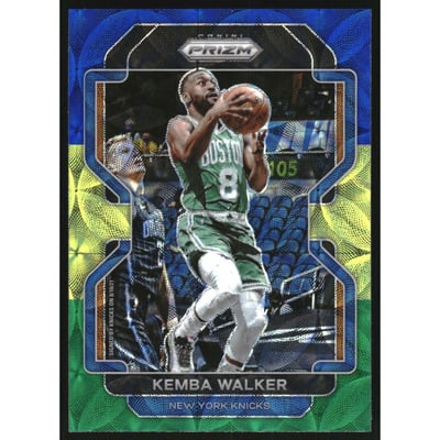 2021-22 Panini Prizm Prizms Choice Blue Yellow and Green #122 Kemba Walker