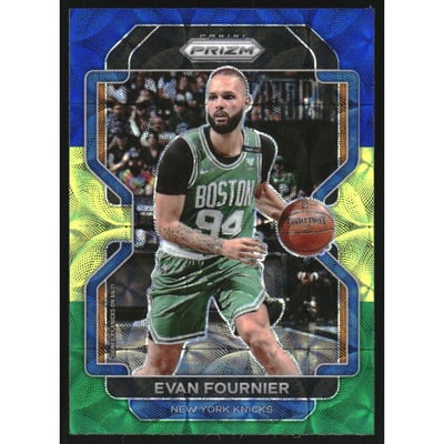 2021-22 Panini Prizm Prizms Choice Blue Yellow and Green #153 Evan Fournier