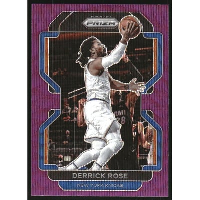 2021-22 Panini Prizm Prizms Purple Wave #82 Derrick Rose