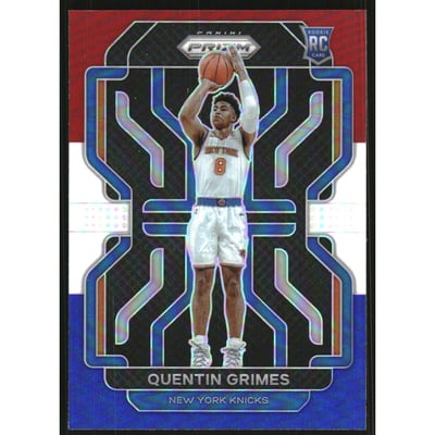 2021-22 Panini Prizm Prizms Red White and Blue #285 Quentin Grimes