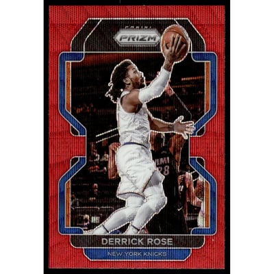2021-22 Panini Prizm Prizms Ruby Wave #82 Derrick Rose