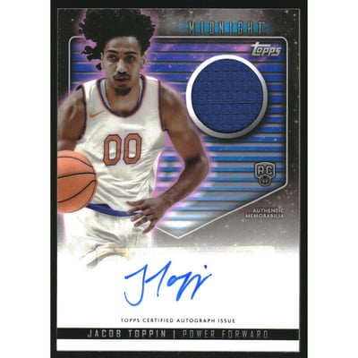 2023-24 Topps Midnight Rookie Jersey Autographs #RJAJT Jacob Toppin