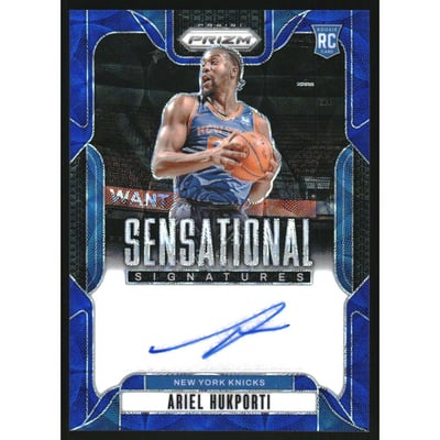 2024-25 Panini Prizm Sensational Signatures Prizms Choice Blue #45 Ariel Hukporti