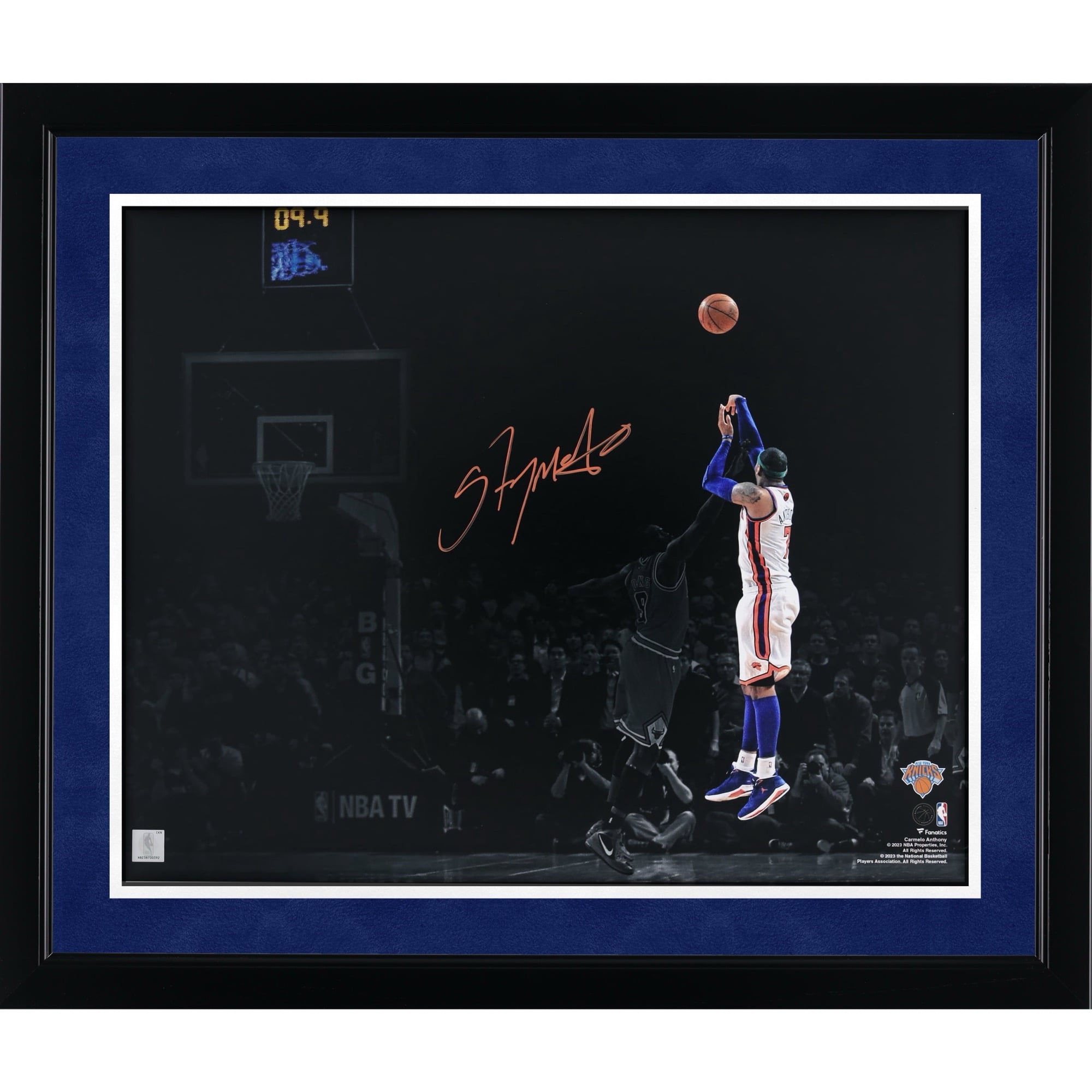 Carmelo Anthony New York Knicks Autographed 16" x 20" Game Winning Shot Vs. Chicago Bulls Spotlight Photograph