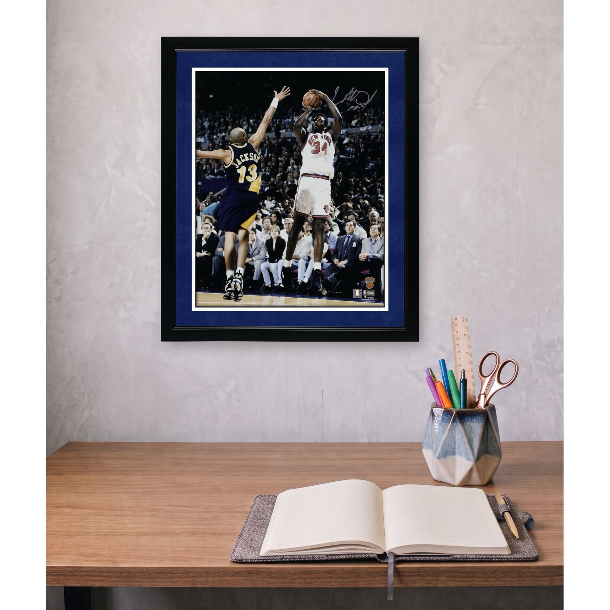 Charles Oakley New York Knicks Autographed 16" x 20" Shooting vs. Indiana Pacers Photograph