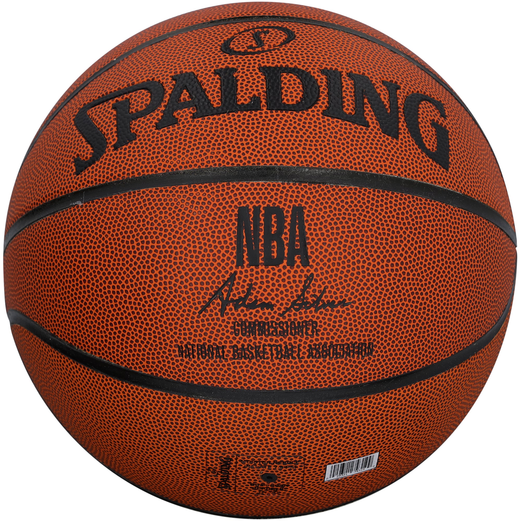 Ballon de basket Spalding à panneau blanc autographié par Charles Oakley, joueur des New York Knicks.