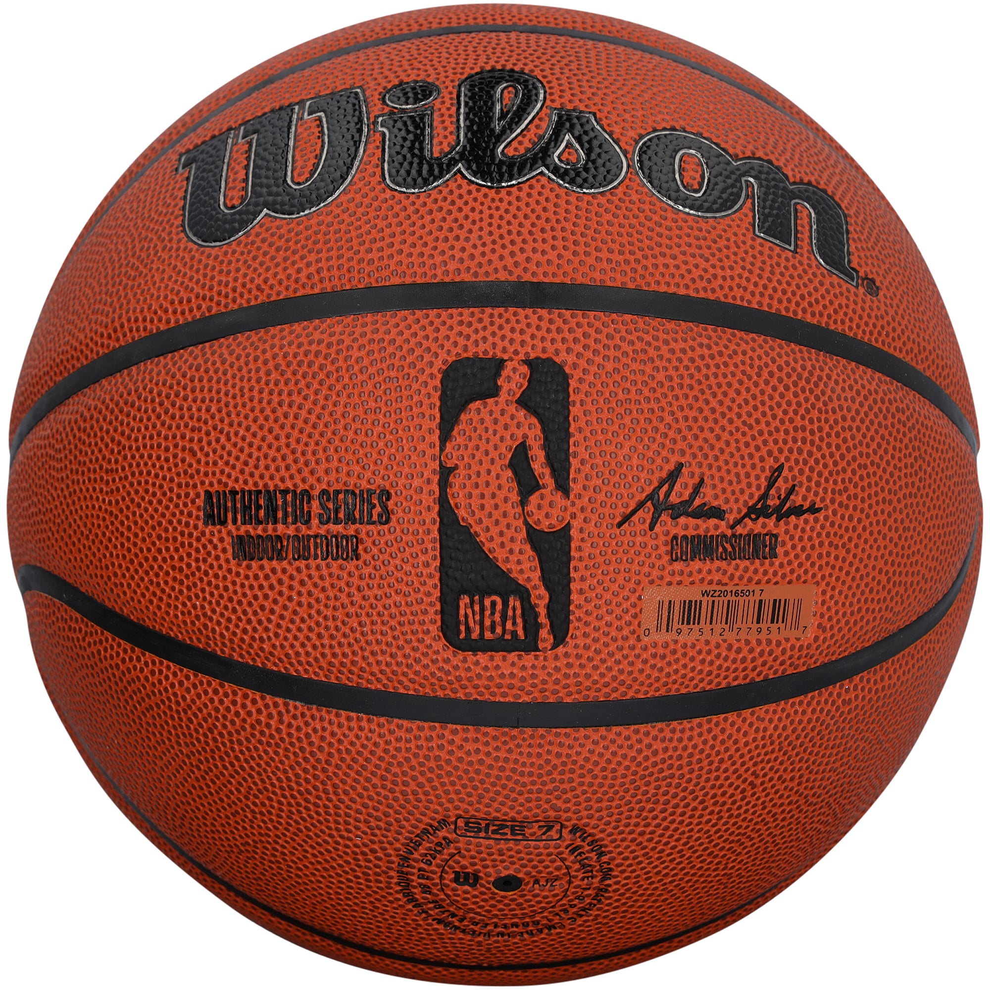 Ballon de basketball intérieur/extérieur Wilson Authentic Series autographié par Charles Oakley des New York Knicks