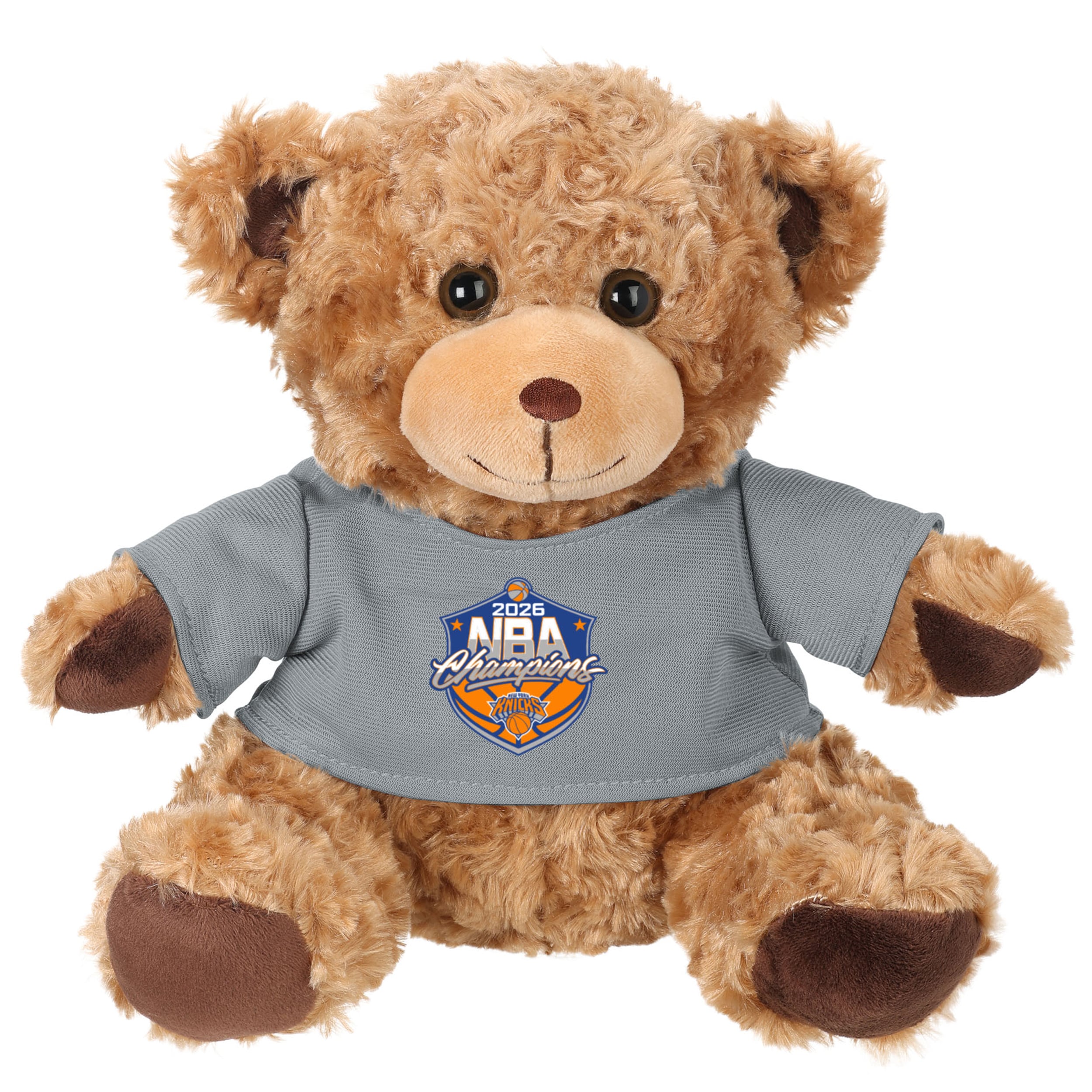 T-shirt FOCO New York Knicks Champions des Finales NBA 2026, 19 cm, ours assis