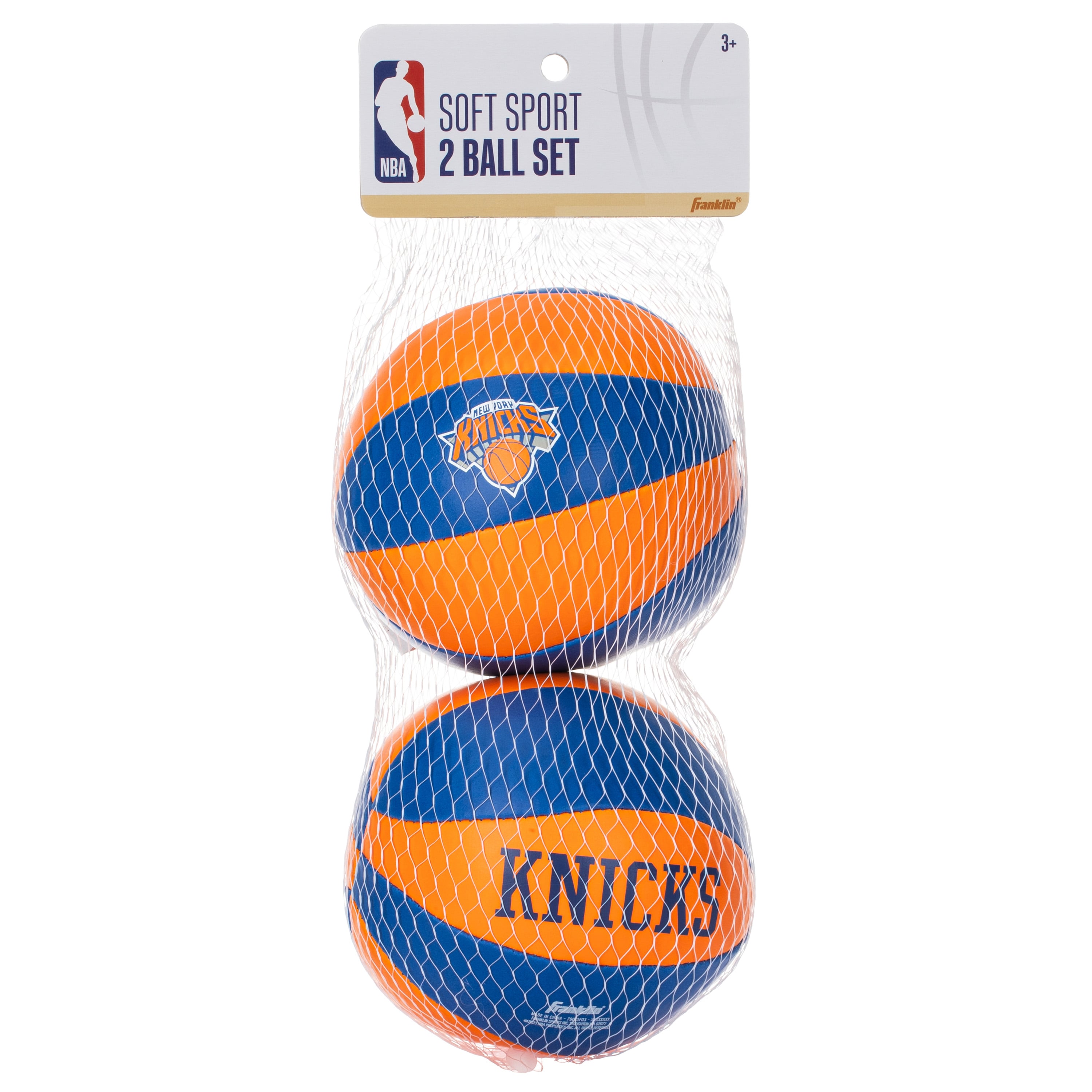 Lot de deux ballons de basket-ball souples Franklin Sports New York Knicks
