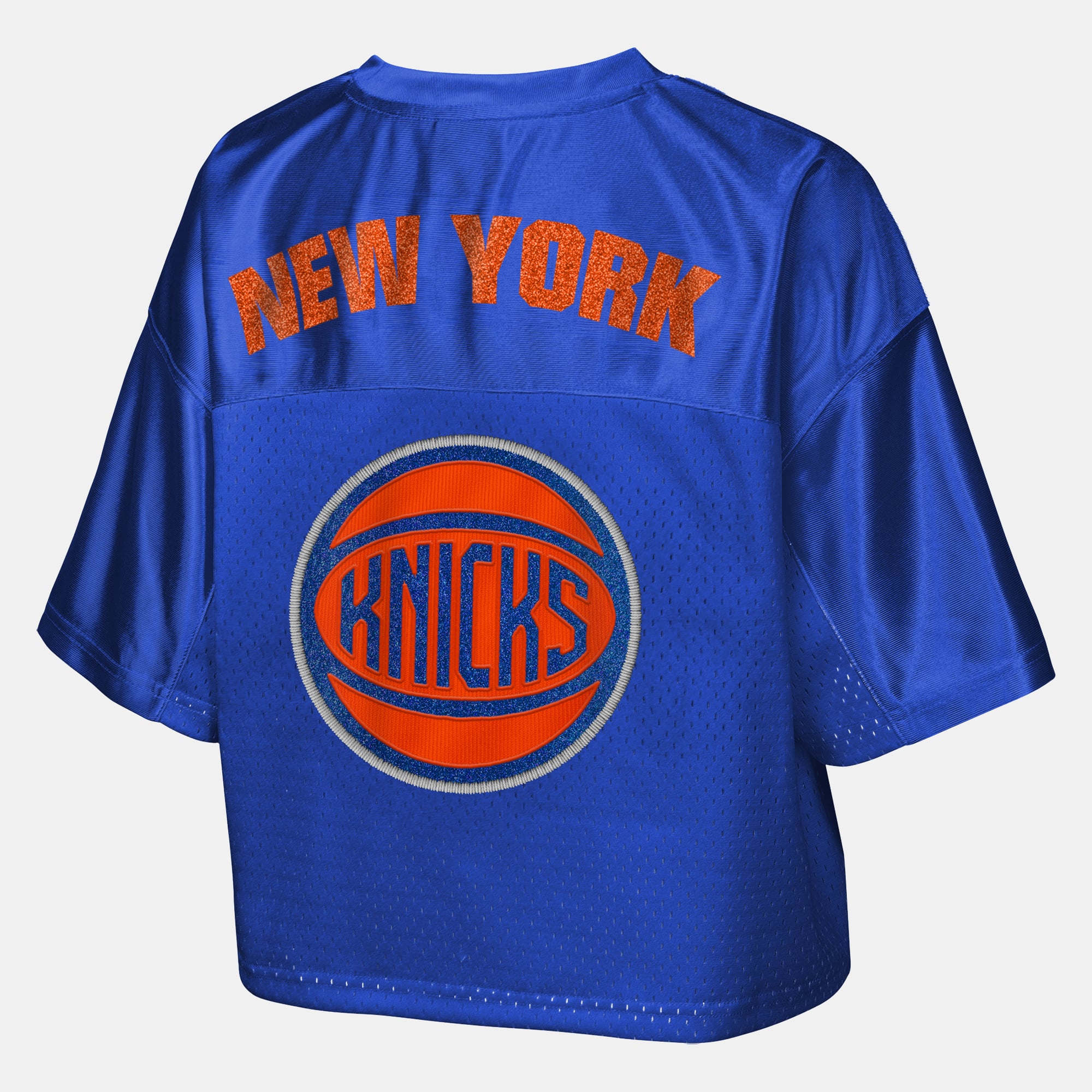 T-shirt court à col en V Outerstuff bleu New York Knicks pour jeunes filles