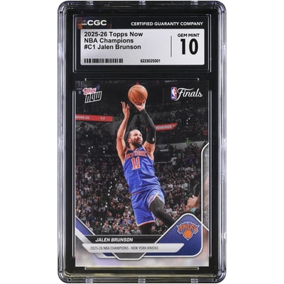 Jalen Brunson New York Knicks 2025-26 Topps Now 25-26 NBA Champions #C1 CGC Authenticated GEM MINT 10 Card
