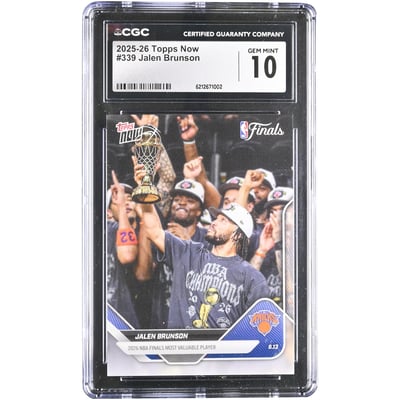 Jalen Brunson New York Knicks 2025-26 Topps Now NBA Finals MVP #339 CGC Authenticated GEM MINT 10 Card