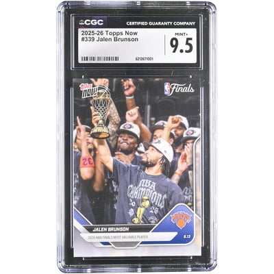 Jalen Brunson New York Knicks 2025-26 Topps Now NBA Finals MVP #339 CGC Authenticated MINT+ 9.5 Card