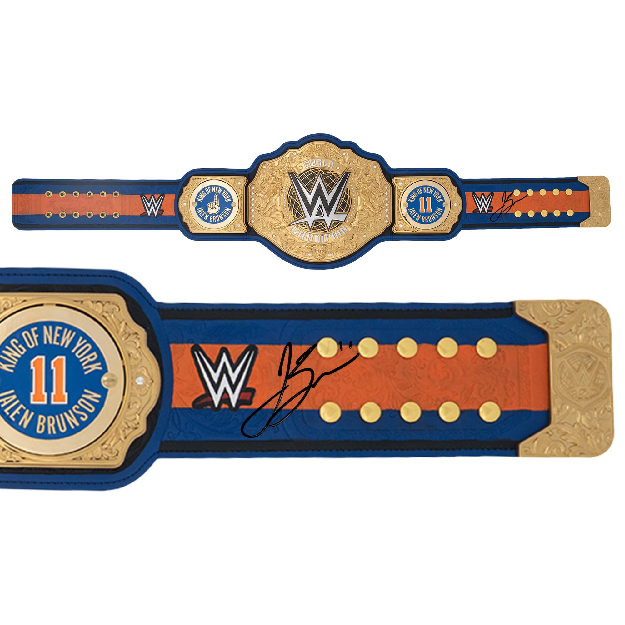Jalen Brunson New York Knicks Autographed King of New York World Heavyweight Championship Replica Title Belt