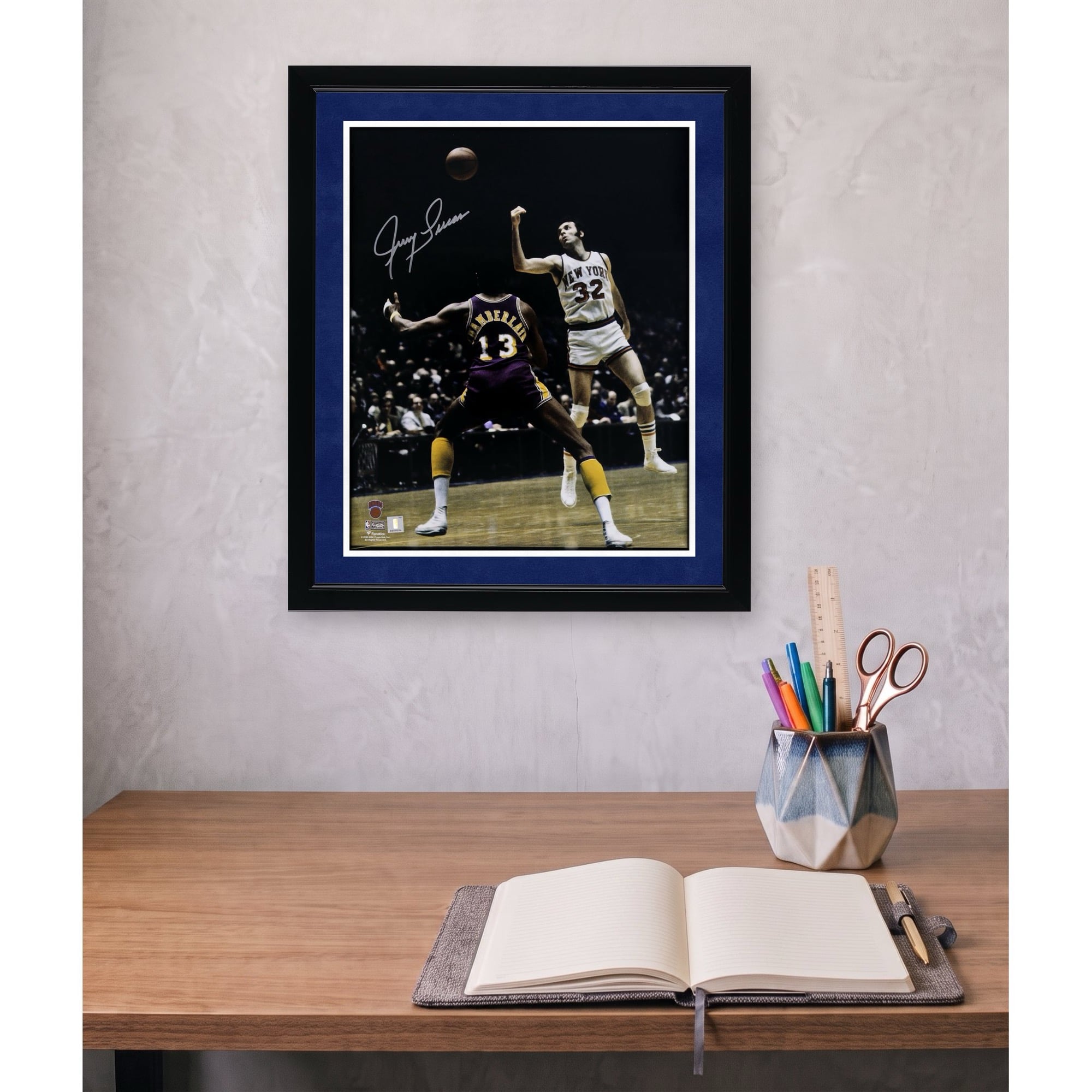 Jerry Lucas New York Knicks Autographed 16" x 20" Passing vs. Los Angeles Lakers Photograph