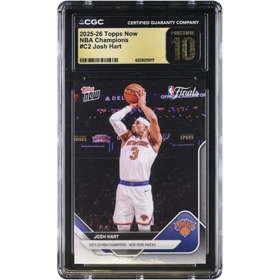 Josh Hart New York Knicks 2025-26 Topps Now 25-26 NBA Champions #C2 CGC Authenticated PRISTINE 10 Card