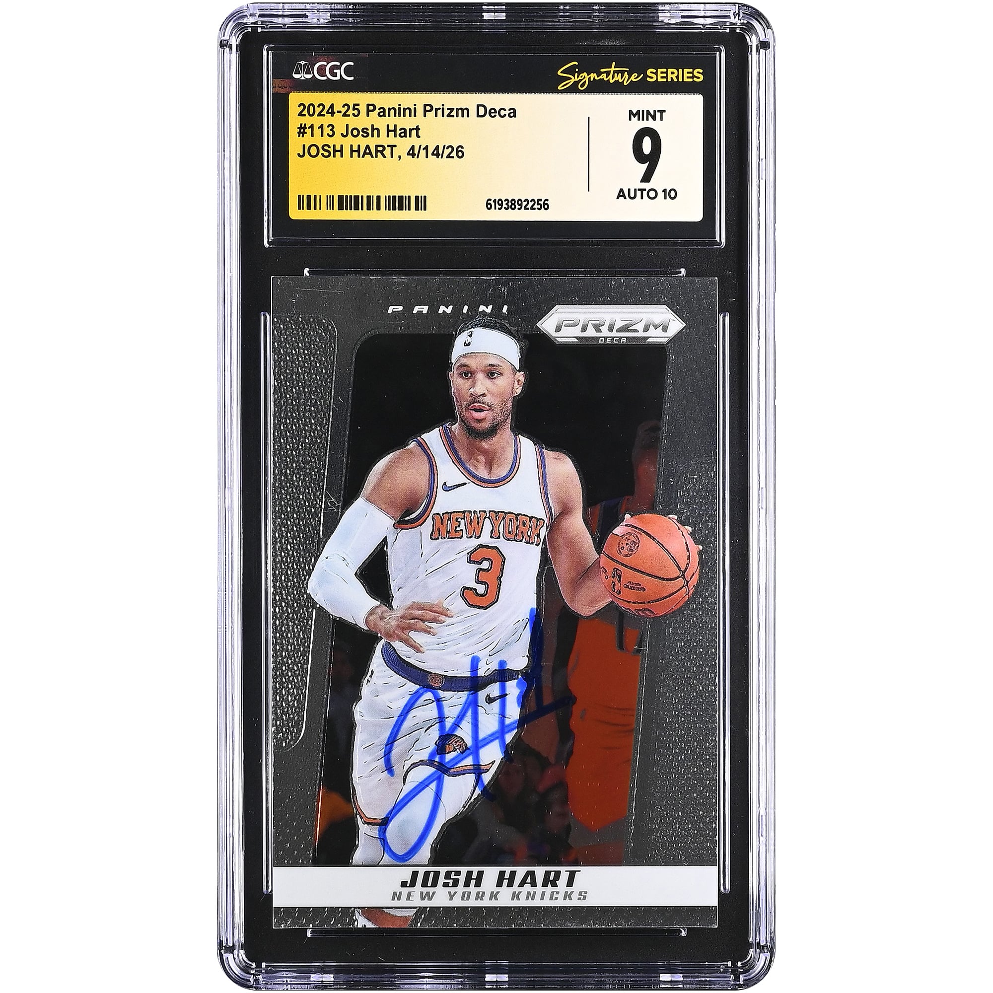 Josh Hart New York Knicks Autographed 2024-25 Panini Prizm Deca #113 CGC Fanatics Witnessed Authenticated 9/10 Card