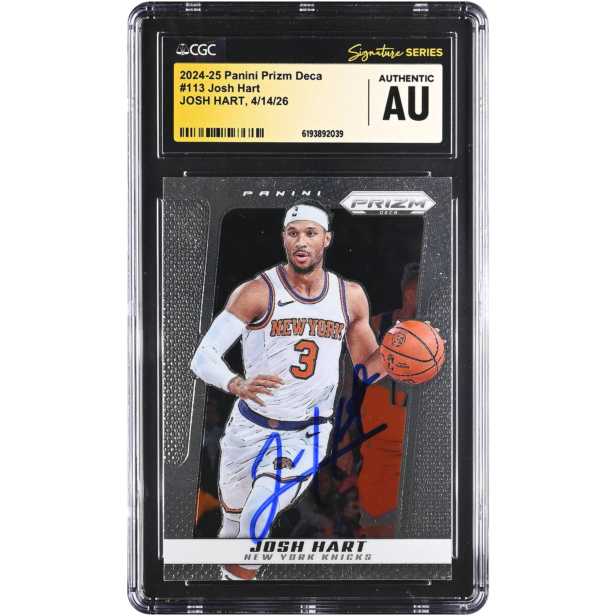 Josh Hart New York Knicks Autographed 2024-25 Panini Prizm Deca #113 CGC Fanatics Witnessed Authenticated Card