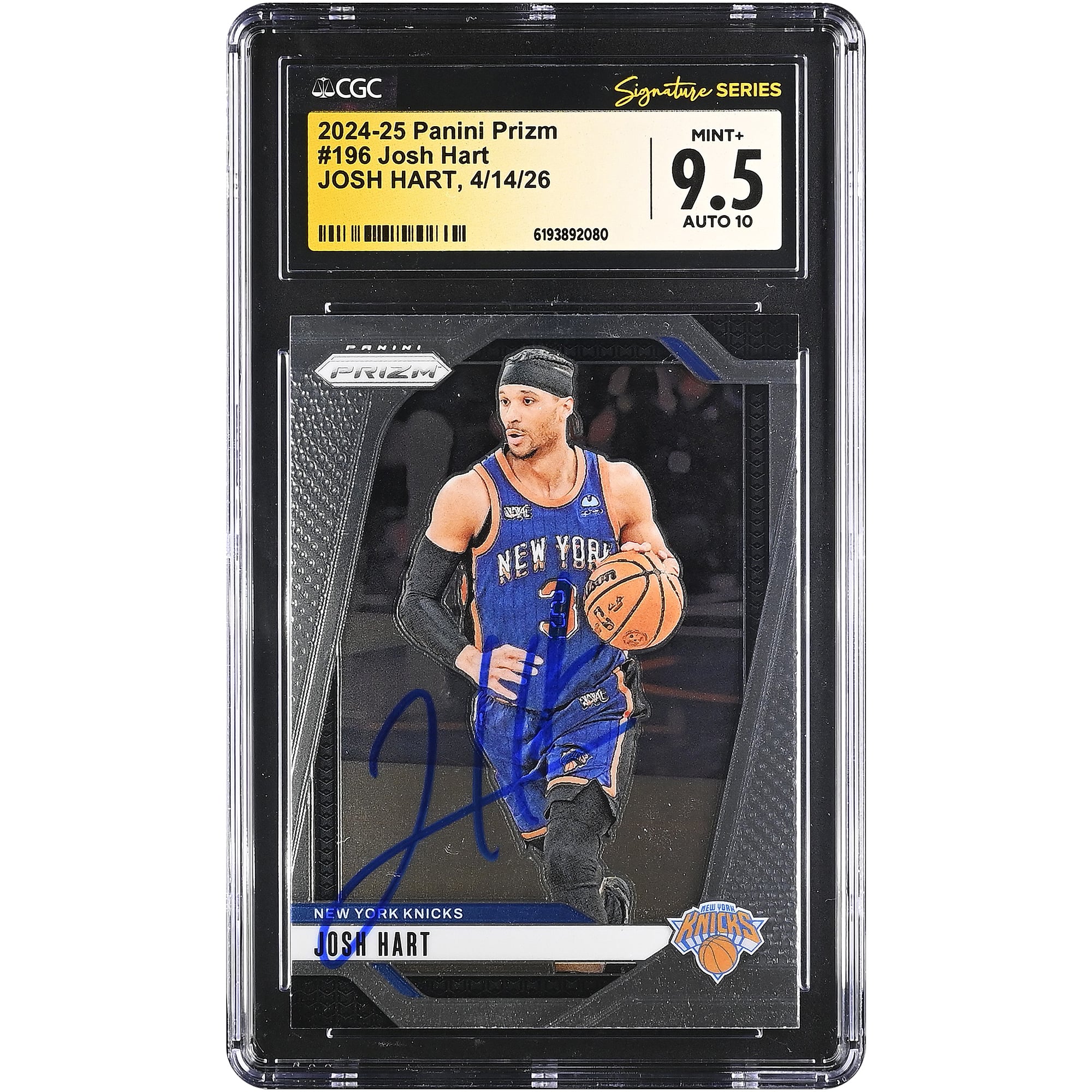 Josh Hart New York Knicks Autographed 2024-25 Panini Prizm #196 CGC Fanatics Witnessed Authenticated 9.5/10 Card
