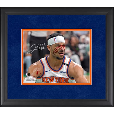 Josh Hart New York Knicks Autographed Fanatics Authentic Framed 8" x 10" Eastern Conference Playoffs Second Round Game 5 vs. Boston Celtics Bleeding Photograph 