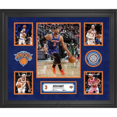 Josh Hart New York Knicks Fanatics Authentic Framed 5-Photo Collage with a Piece of Game-Used Net - Limited Edition of 500