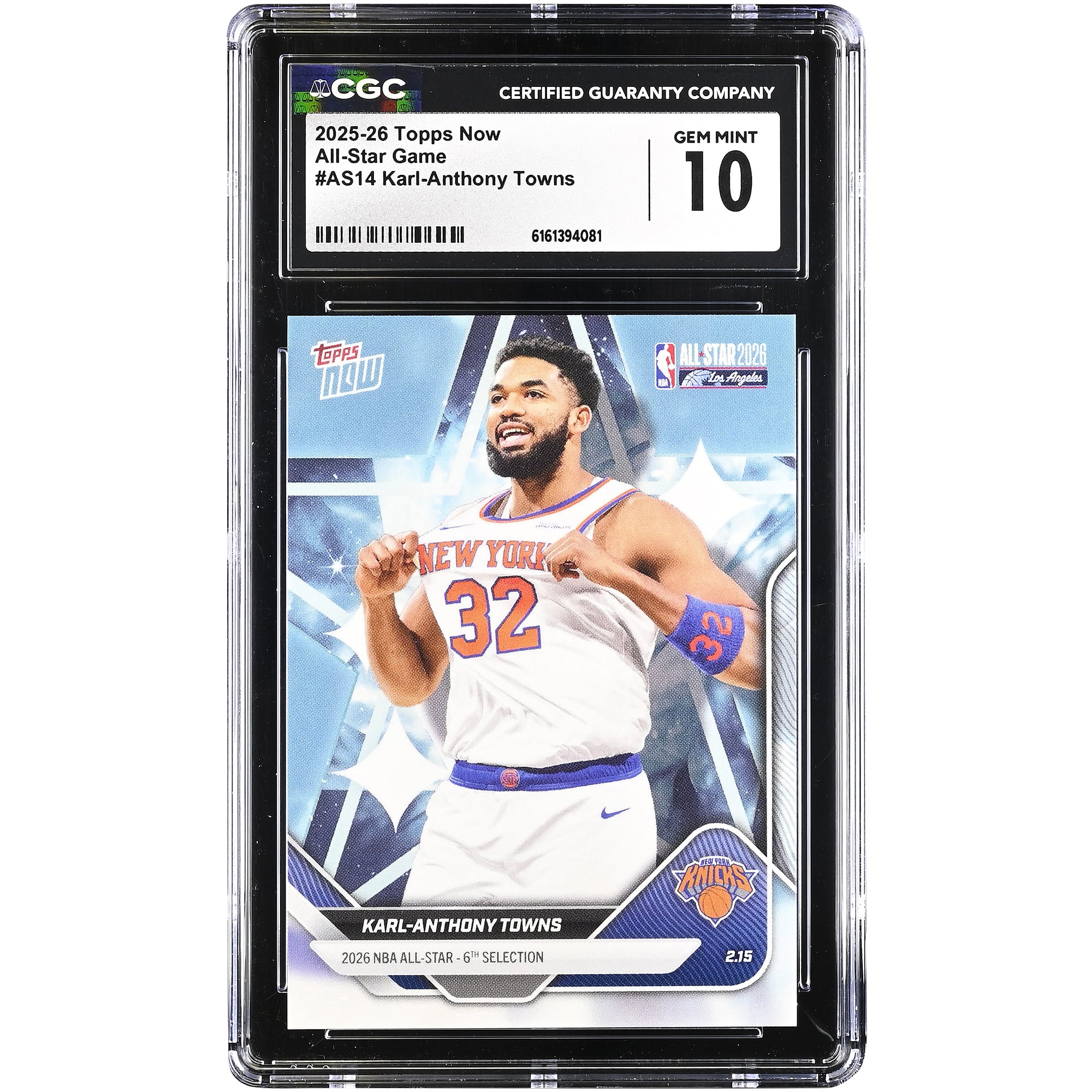Karl-Anthony Towns New York Knicks 2025-26 Topps Now All-Star Game #AS14 CGC Authenticated Card