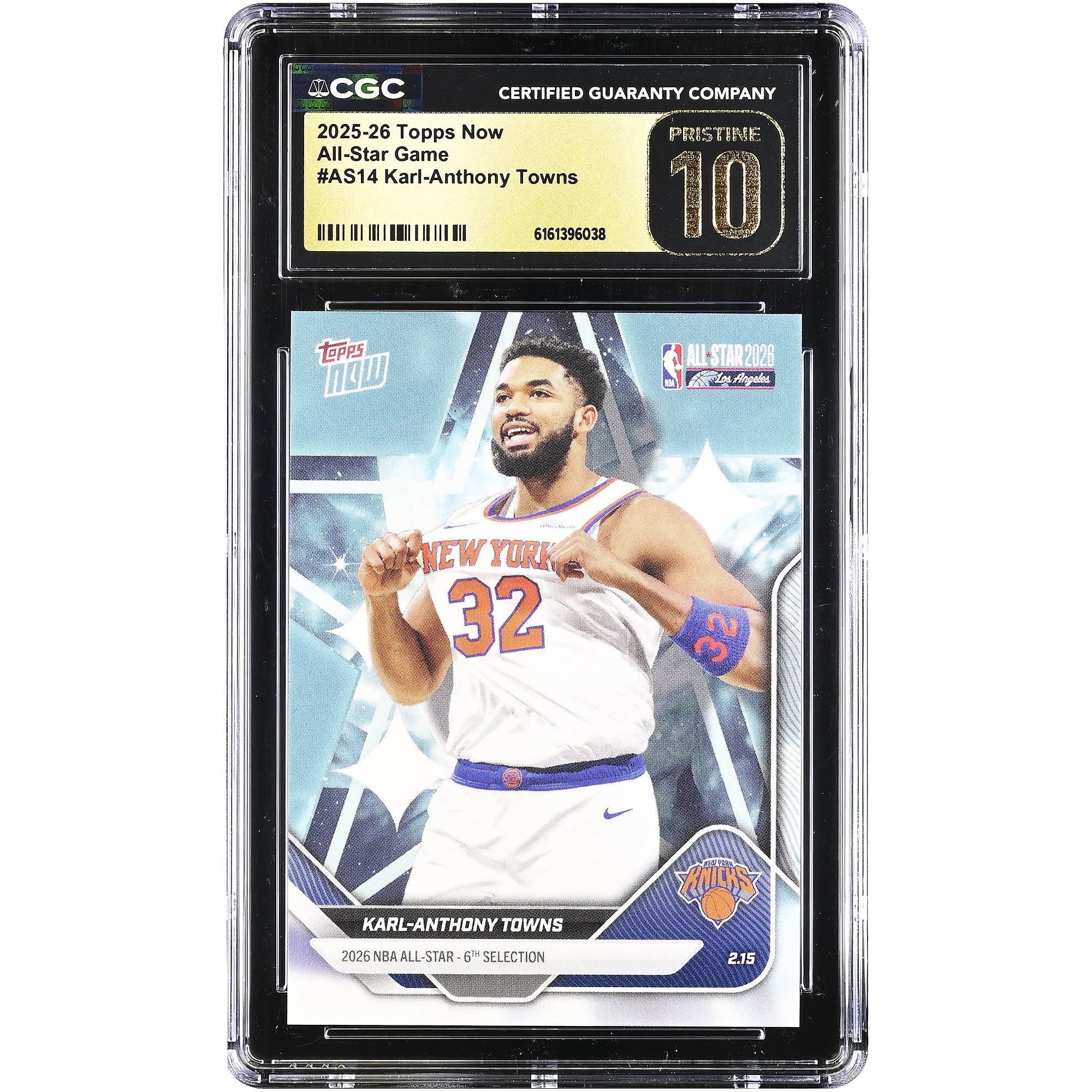 Karl-Anthony Towns New York Knicks 2025-26 Topps Now All-Star Game #AS14 CGC Authenticated PRISTINE 10 Card