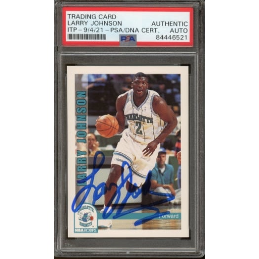Larry Johnson Hornets Autographed Signed 1992 Skybox NBA Hoops 