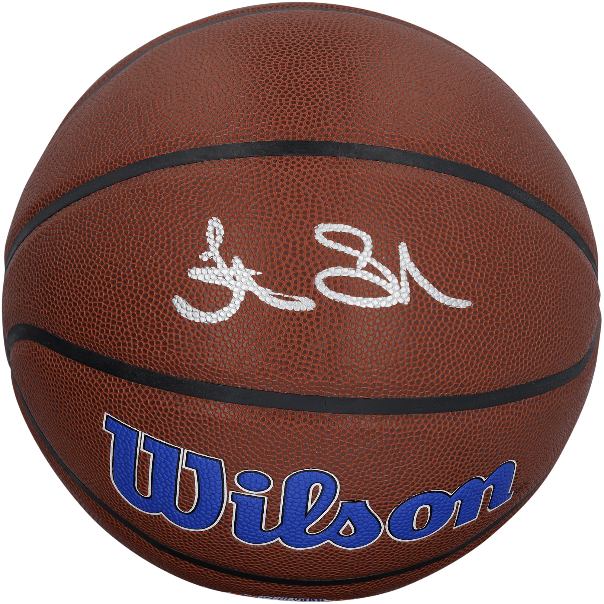 Ballon de basket-ball Wilson Authentic Series autographié par Latrell Sprewell des New York Knicks, utilisable en intérieur et en extérieur.