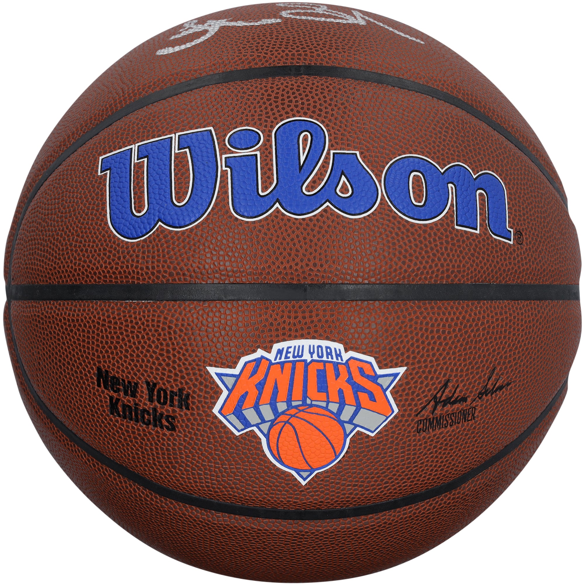 Ballon de basket-ball Wilson Authentic Series autographié par Latrell Sprewell des New York Knicks, utilisable en intérieur et en extérieur.