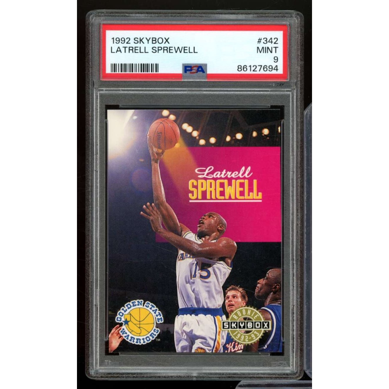 Latrell Sprewell Rookie Card 1992-93 SkyBox #342 PSA 9
