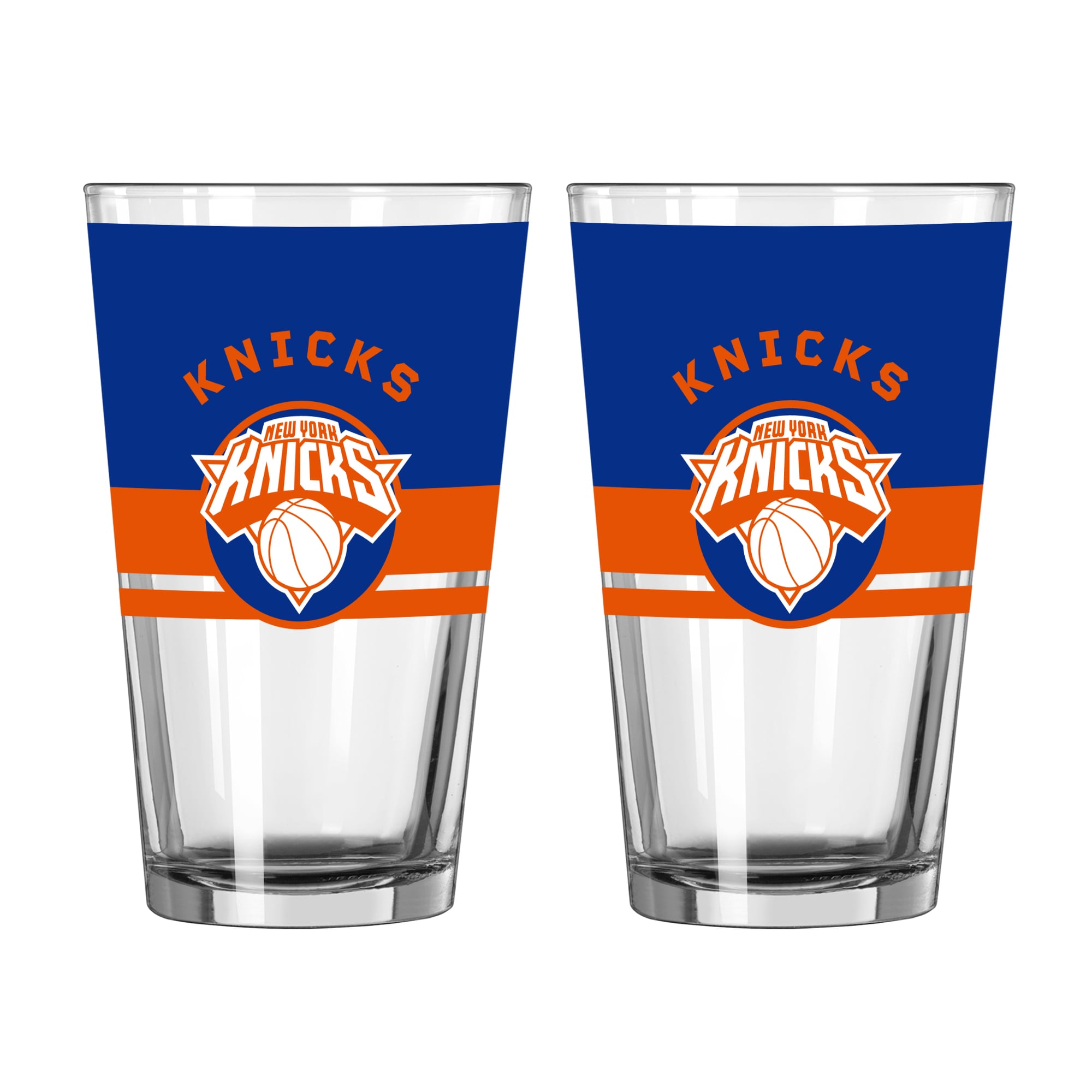 Ensemble de deux verres à bière Horizon de 473 ml (16 oz) Logo Brands New York Knicks